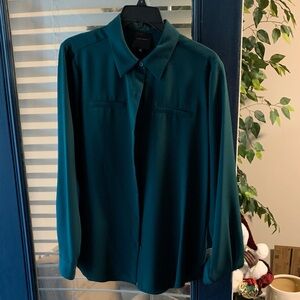 Alex Marie Teal Collared Button-Up Top